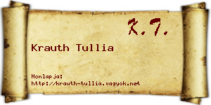 Krauth Tullia névjegykártya